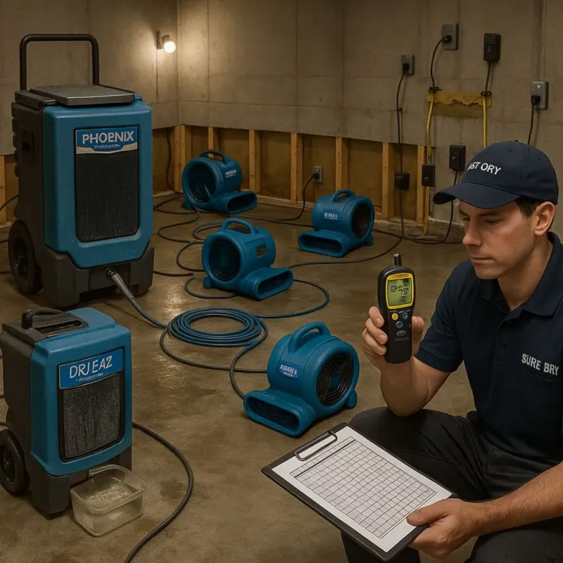 Structural Drying and Dehumidification process in Durham, NY